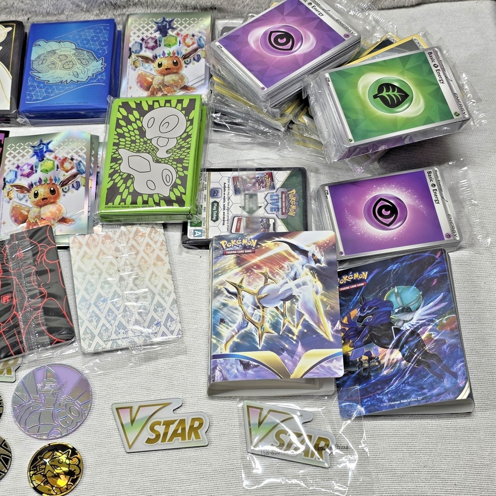 Pokemon Misc Lot Sleeves, Stand, Dice, Code Cards, Energy Packs Eevee As Is - Picture 7 of 8